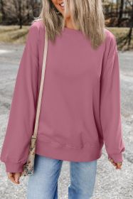 Valerian Plain Drop Shoulder Crewneck Pullover Sweatshirt (size: (US 4-6)S)