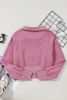 Phalaenopsis Zip Up Stand Collar Ribbed Thumbhole Sleeve Sweatshirt