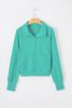 Aruba Blue Quarter Zip Stand Neck Kangaroo Pocket Sweatshirt