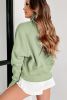 Smoke Green Quarter Zip Stand Neck Kangaroo Pocket Sweatshirt