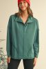Evergreen Exposed Seam Collared Pocketed Loose Sweatshirt