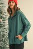 Evergreen Exposed Seam Collared Pocketed Loose Sweatshirt