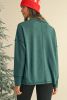 Evergreen Exposed Seam Collared Pocketed Loose Sweatshirt