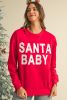 Red Glitter Santa Baby Christmas Sweatshirt