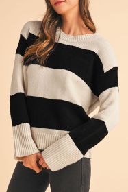 Jet Stream Colorblock Loose Pullover Sweater (size: (US 4-6)S)