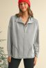 Light Grey Exposed Seam Collared Pocketed Loose Sweatshirt