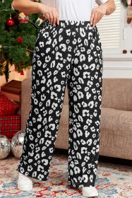Leopard Print Wide Leg Pockets Plus Size Pants (size: (US 26W-28W)4X)