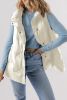 White Quilted High Neck Zip Up Jacket Vest