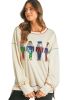 White Sequin Christmas Nutcracker Round Neck Sweatshirt