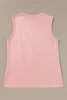 Light Pink Solid Color Crew Neck Pleated Sleeveless Top