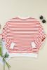 Orange Stripe Santa Claus Sequins Loose Fitting Sweatshirt