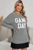 Dark Grey Corded GAME DAY Graphic Long Sleeve Top
