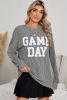 Dark Grey Corded GAME DAY Graphic Long Sleeve Top