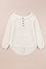 Oatmeal Waffle Knit Raglan Sleeve Loose Henley Top