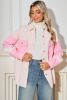 Delicacy Corduroy Two Tone Contrast Exposed Seam Shacket