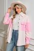 Delicacy Corduroy Two Tone Contrast Exposed Seam Shacket