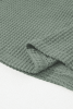 Green Waffle Knit Color Block Drop Sleeve Loose Top