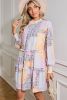 Multicolour Boho Floral Smocked Frill Mini Dress