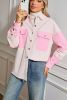 Delicacy Corduroy Two Tone Contrast Exposed Seam Shacket
