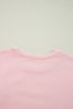 Light Pink Flower Pattern Drop Shoulder Loose Sweatshirt