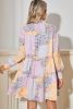 Multicolour Boho Floral Smocked Frill Mini Dress