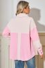 Delicacy Corduroy Two Tone Contrast Exposed Seam Shacket