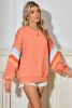 Flamingo Patchwork Drop Sleeve Loose Sweatshirt