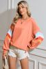Flamingo Patchwork Drop Sleeve Loose Sweatshirt