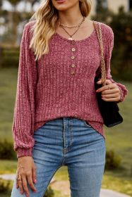 Mineral Red Brushed Round Neck Long Sleeve Shirt (size: (US 4-6)S)