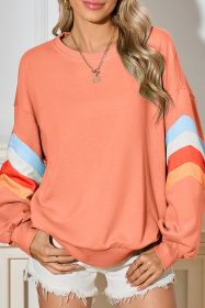 Flamingo Patchwork Drop Sleeve Loose Sweatshirt (size: (US 16-18)XL)