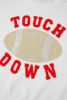 White TOUCH DOWN Rugby Graphic Pullover Sweatshirt