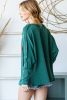 Green Merry Christmas Exposed Seam Ribbed Top