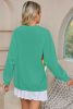 Mint Green Rainbow Colorblock Pullover Sweatshirt
