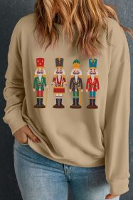 Apricot Nutcracker Crewneck Plus Size Sweatshirt (size: (US 22W-24W)3X)