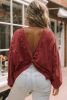 Red Mineral Wash Twist Backless Oversized Sweatshirt