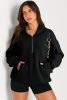 Black Kangaroo Pocket Half Zipper Oversized Hoodie