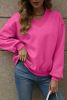 Sachet Pink Solid Colour V-Neck Loose Fit Sweatshirt