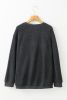 Black Halloween Ghost Corded Crew Neck Loose Sweatshirt