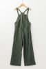 Jungle Green Plus Size Side Pockets Corduroy Overall