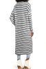 Black Stripe Print Open Front Duster Cardigan