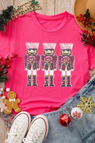 Rose Red Nutcracker Graphic Christmas Holiday T Shirt (size: (US 16-18)XL)