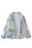 Multicolour Floral Print Patchwork Coat