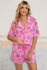 Pink Sweet Bow Print Shirt and Shorts Pajama Set