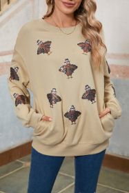 Parchment Turkey Thanksgiving Holiday Sweatshirt (size: (US 8-10)M)