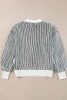Black Striped Contrast Trim Loose Sweater