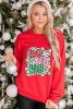 Red HOHOHO Heat Transfer Print Graphic Sweatshirt