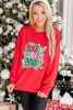 Red HOHOHO Heat Transfer Print Graphic Sweatshirt