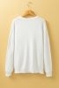 White Thankful Letter Pattern Plus Size Sweater