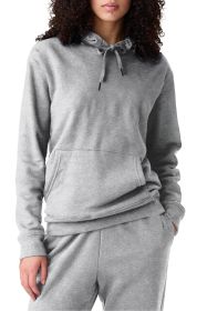 Light Grey Plain Fleece Lined Drawstring Hoodie with Pocket (size: (US 8-10)M)