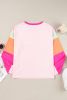Pink Color Block GAME DAY Rugby Graphic Crew Neck T Shirt